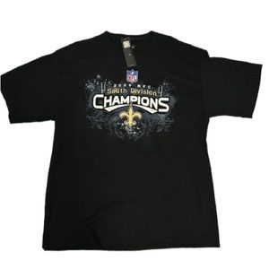 Vintage NFL New Orleans Saints Black Unisex 2009 Championship Shirt Size L NWT
